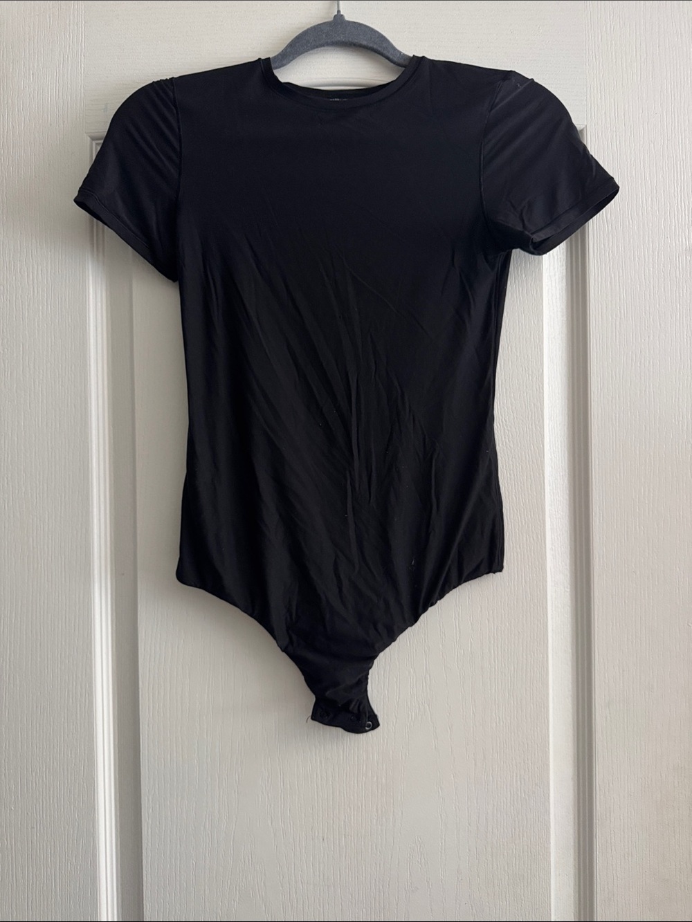 aerie Black Short Sleeve Bodysuit